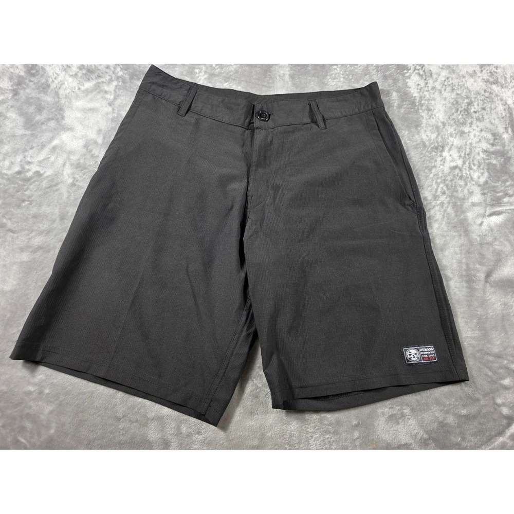 Demons Behind Me Hybrid Stretch Shorts Mens 32 Black Ripstop 9" Inseam